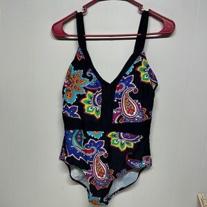 NWT Mazu Swim Colorful Paisley Women's One Piece Swimsuit